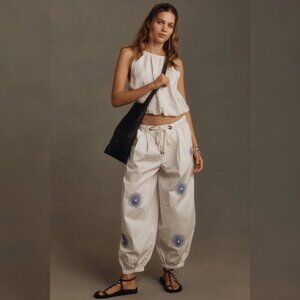 Anthropologie Pilcro The Slacker Embroidered Parachute Pants S 6 Trousers 42605